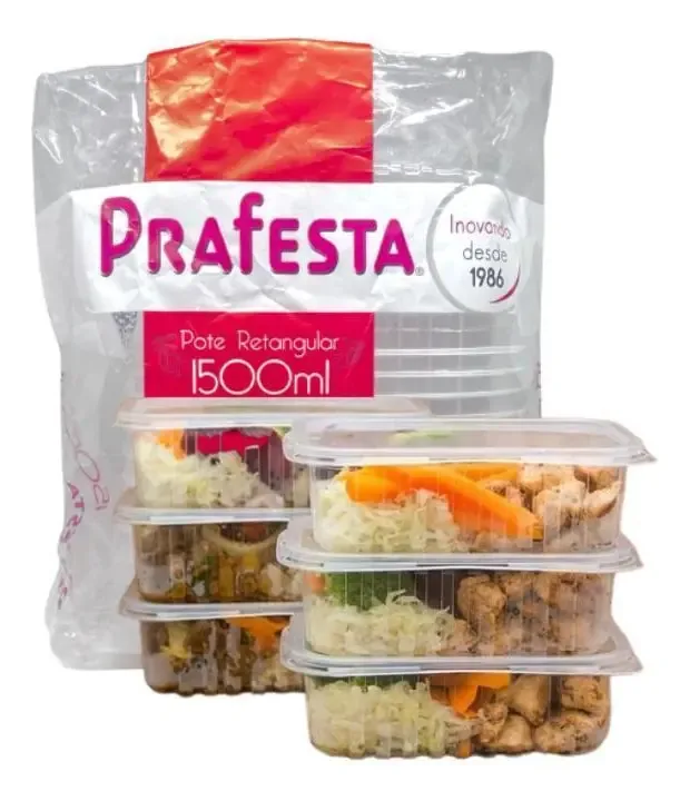 Pote Retangular 1500ml - Armazenamento Alimentos