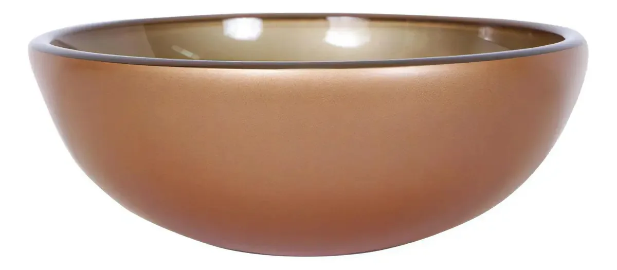 Cuba De Vidro 35cm Dourado