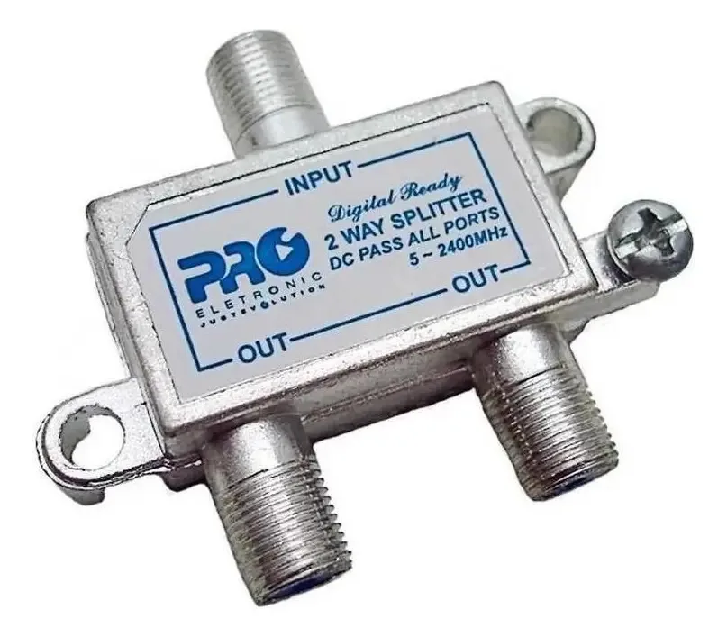Divisor 1x2 5-2400mhz Alta 1 Entrada 2 Saidas Uhf Satelite