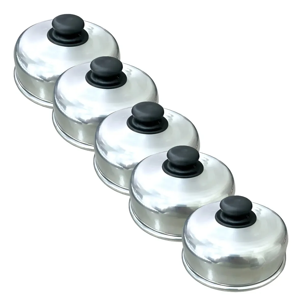 Kit Abafador de Hambúrguer Facility Aluminio Prateado 14.5cm