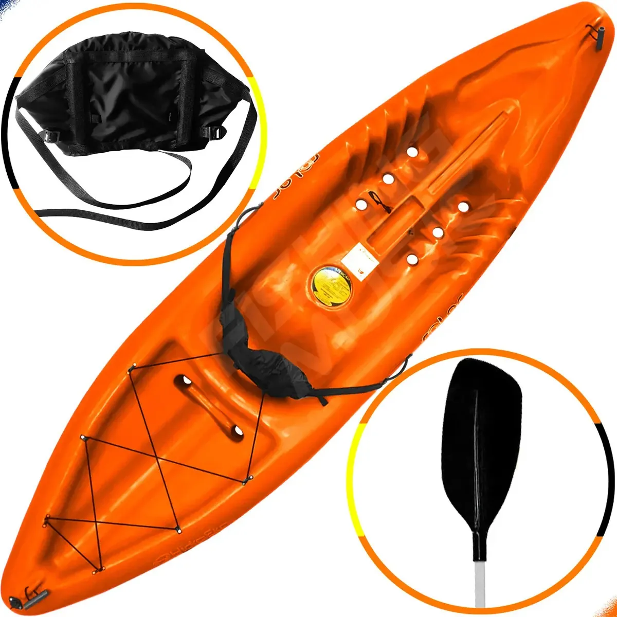 Caiaque Solar Hidro2eko Encosto E Remo Kayak Pesca E Passeio Cor Laranja