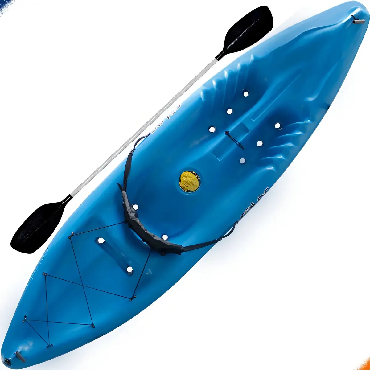 Caiaque Solar Hidro2eko Kayak Pesca Com Encosto E Remo Cor Azul