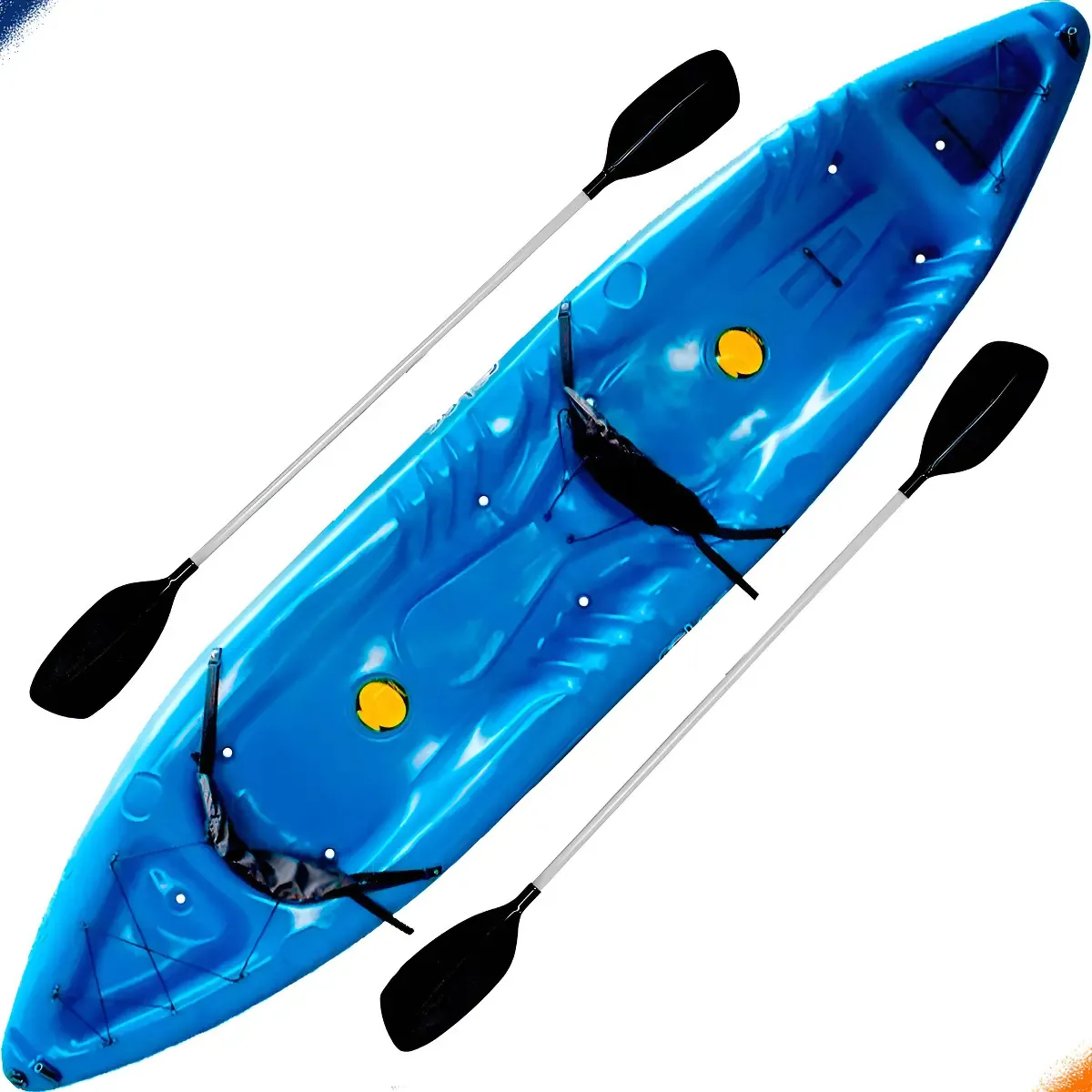 Caiaque Duplo Solar Duo Hidro2eko Com Encosto E Remo Cor Azul