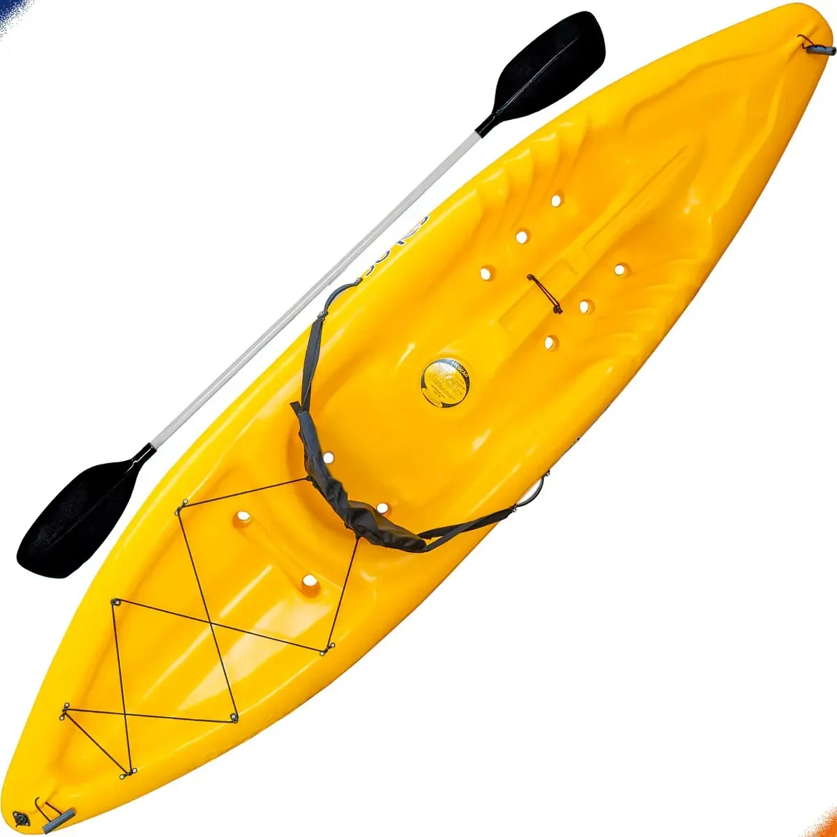 Caiaque Solar Hidro 2 Eko Pesca E Lazer + Encosto E Remo Cor Amarelo