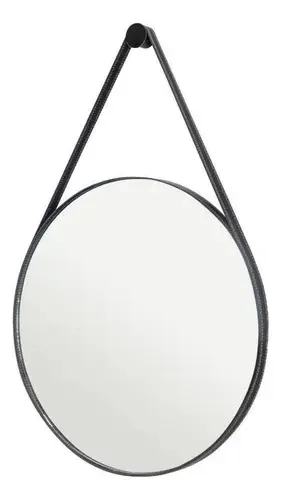 Espelho Adnet Para Banheiro Antigo 60cm Pino Suporte Preto