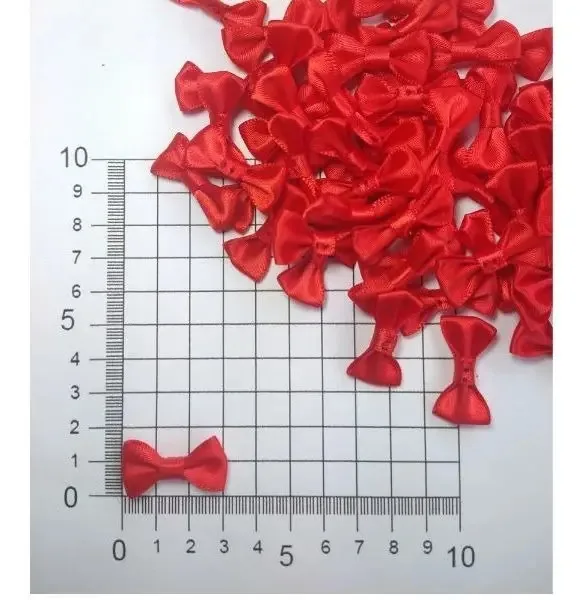100 Laços/lacinhos De Cetim 3 Cm - Vermelho - Lembrancinha