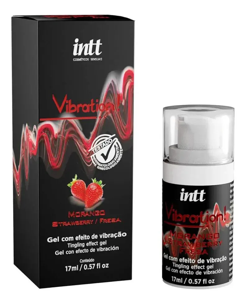Gel Vibration Extra Forte Vibra Aquece E Lubrifica Morango