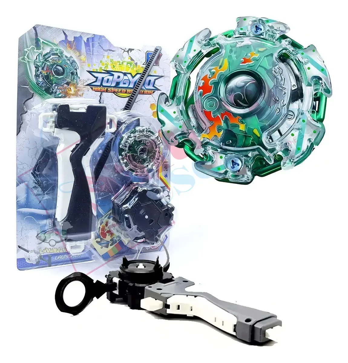 Beyblade Tornado Gyro Kerbeus Verde Com Lançador + Grip