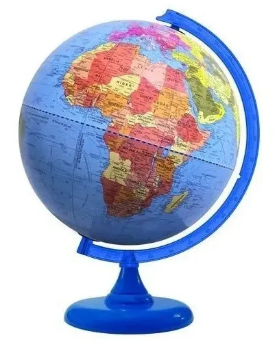 Globo Terrestre Continental Libreria 30cm Base Azul Celeste