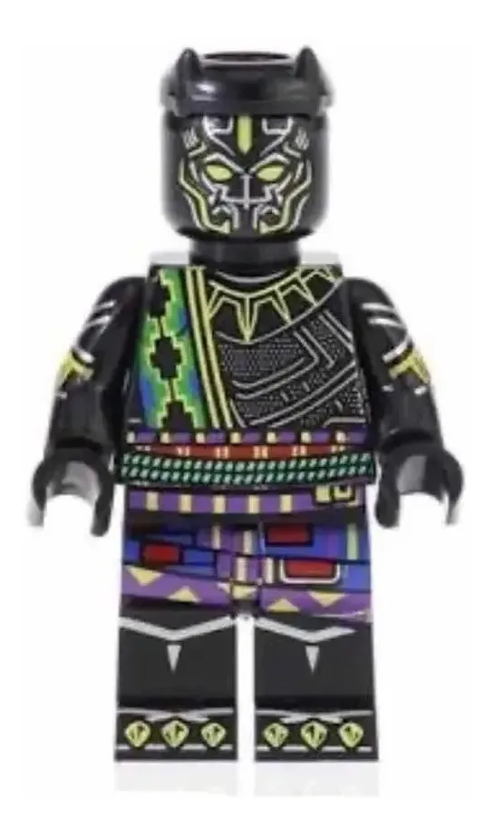 Boneco Blocos De Montar Pantera Negra Wakanda