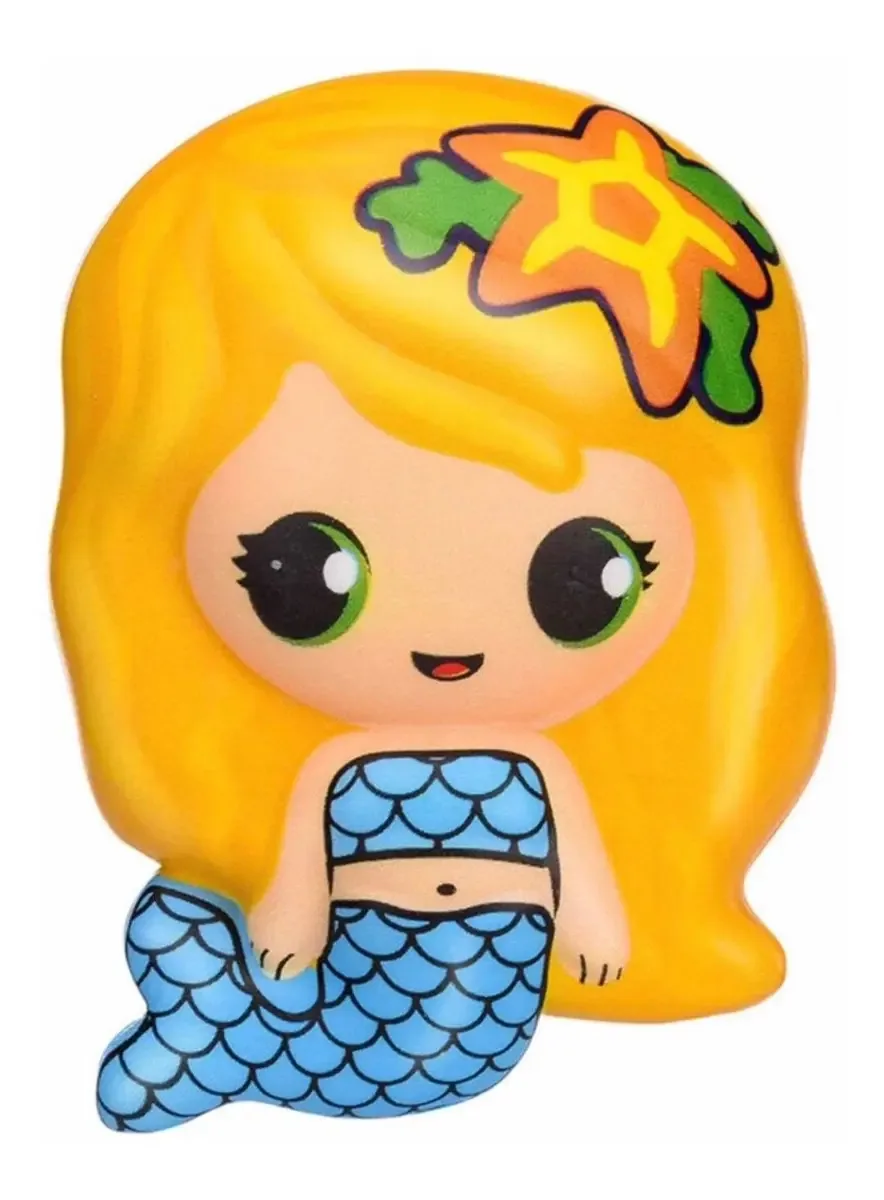 Squishy Sereia Amarela Apertar Fidget Toy Alívio Anti Stress