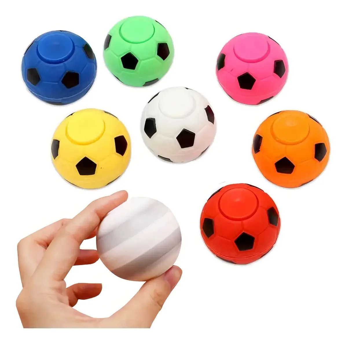 3 Mini Hand Spinner Rotatório Ponta De Dedo Futebol Colors