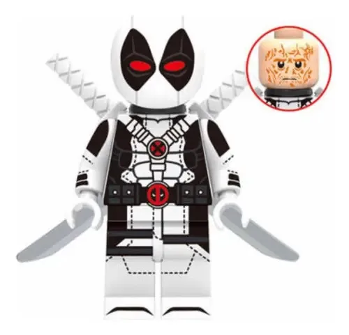 Boneco Blocos De Montar White Deadpool