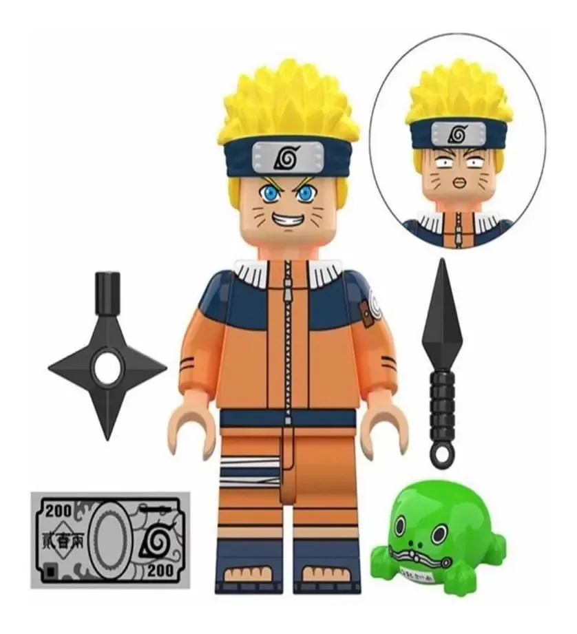 Boneco Blocos De Montar Naruto Uzumaki Infância