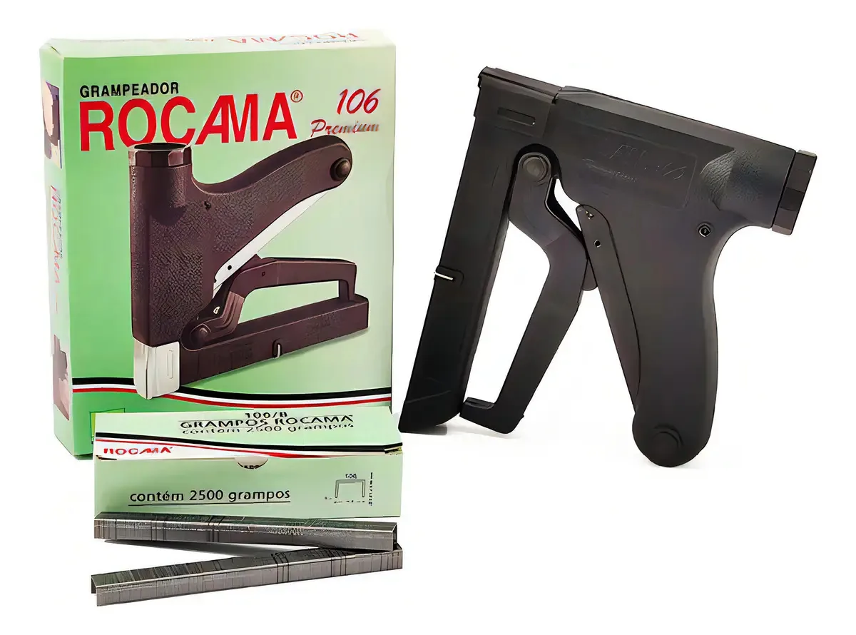Grampeador Manual Rocama 106 Premium Acompanha 3500 Grampos