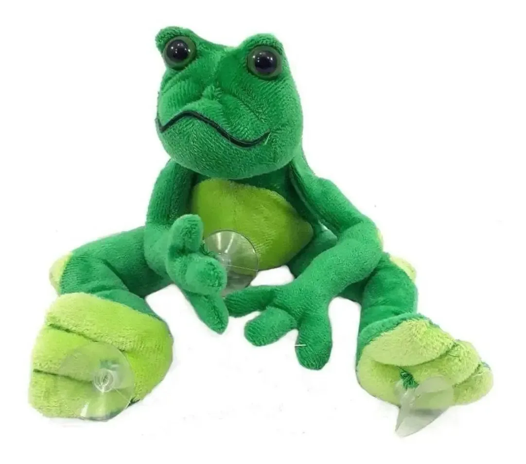 Sapo De Pelúcia Com Ventosa 20 C M Esticado