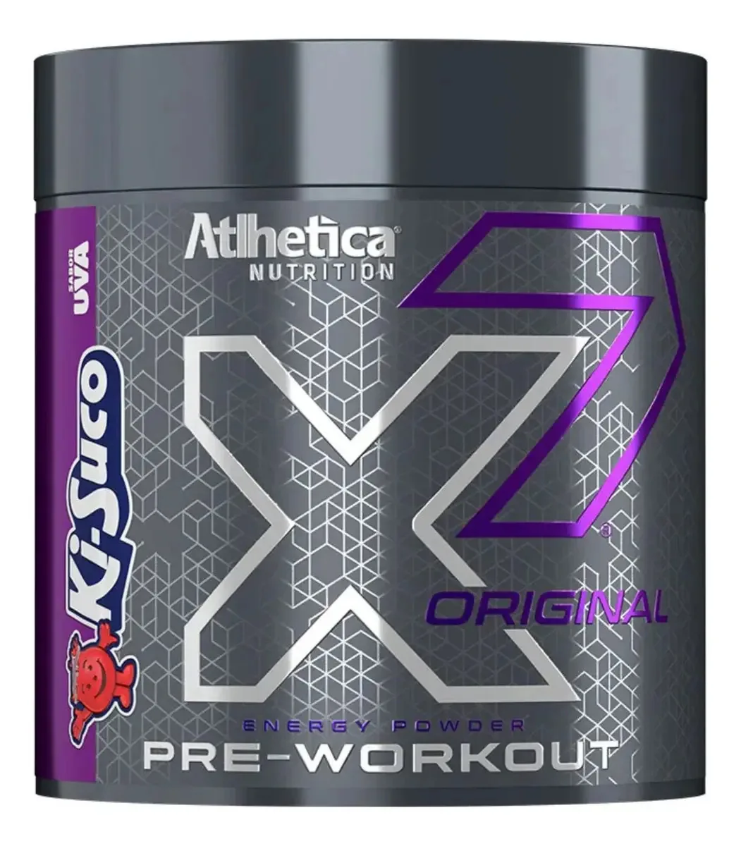 X7 Pré Treino Atlhetica Pré Workout 300g Melhor Pre Treino Sabor Ki Suco Uva