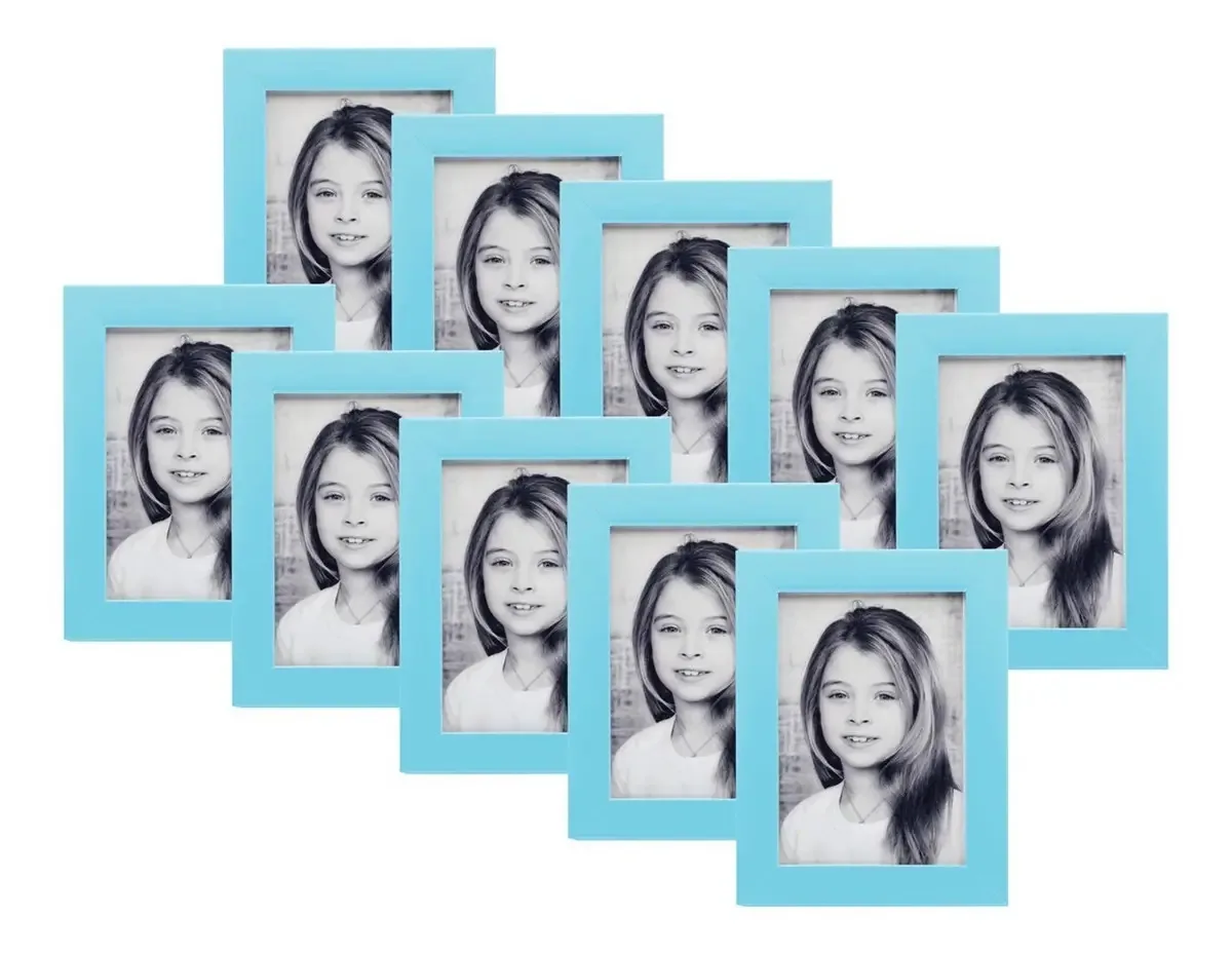 Porta Retratos 10x15 Atacado 60 Unidades Cor Azul-bebê Cor