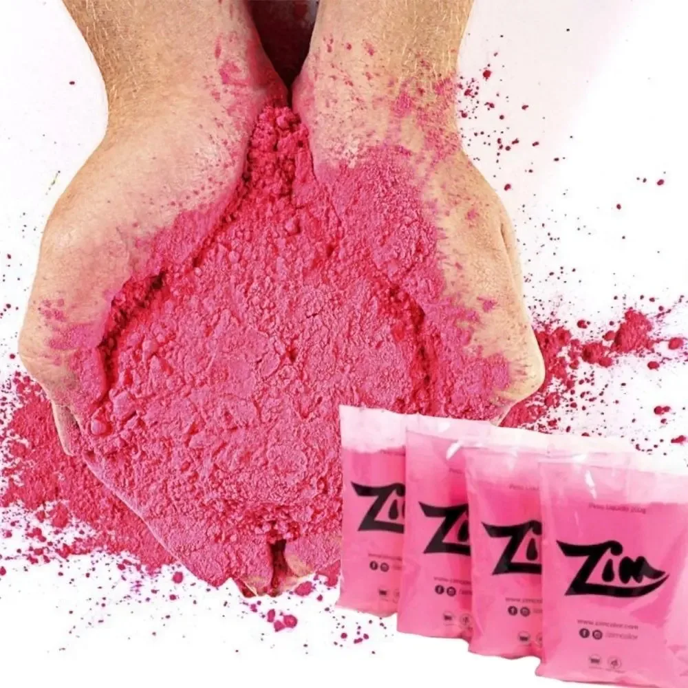 Pó Colorido Rosa Zim Color Envelope Kit C/4 Para Festas e Fotografia 100g