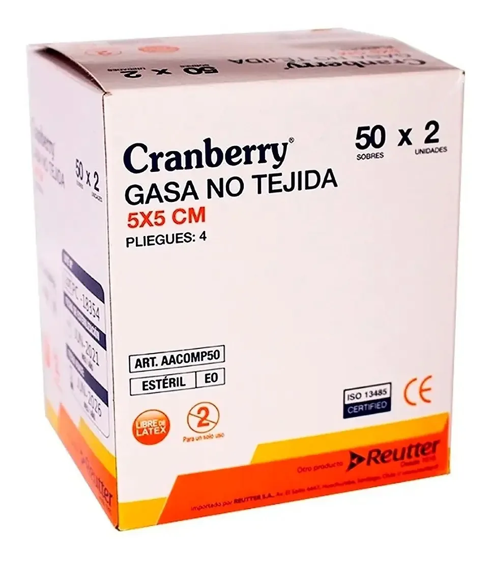 Gaze Estéril Não Tecida Tamanho 5x5 Cm Caixa De 50 Envelopes