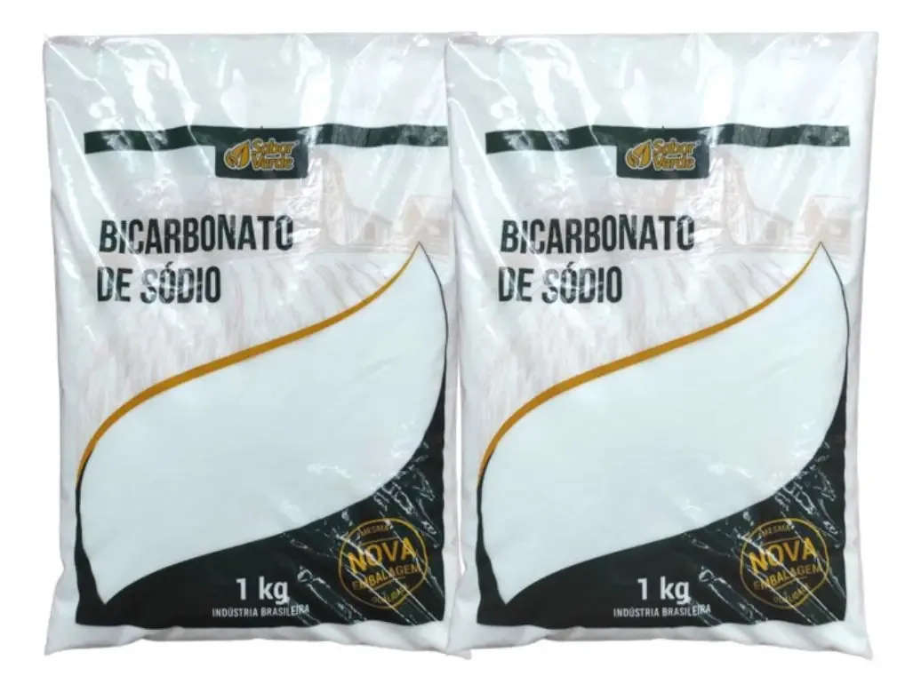 Bicarbonato De Sódio - Sabor Verde - Kit 2 Pacotes De 1 Kg