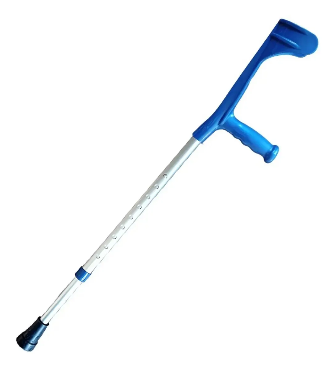 Muleta Canadense Azul Altura Ajustável Até 1.12m 130kg Ponteira Borracha