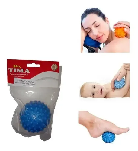 Bola Esfera Massagem Com Pontos Para Fisioterapia Ortopedia Cor Sortida