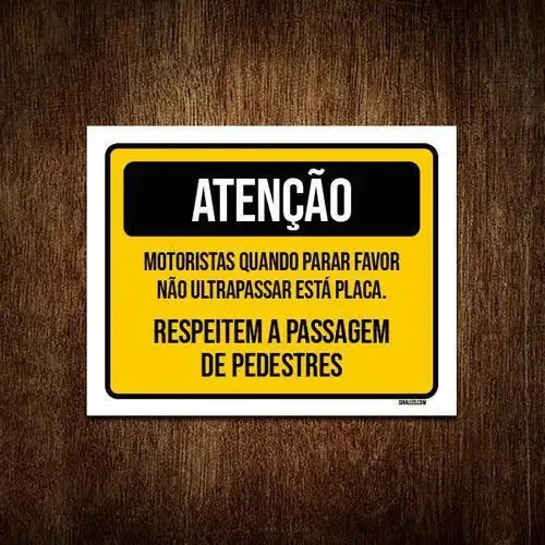 Cone de sinalização Sinalizo.Com Placa Atenção Motoristas amarelo