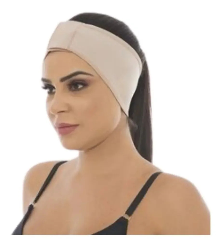 Faixa Para Otoplastia Com Velcro Regulável Malha Cirurgica Cor Bege Tamanho M