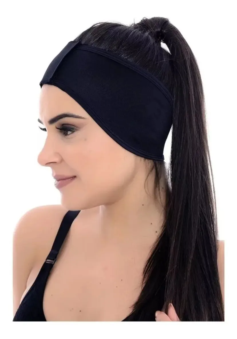 Faixa Para Otoplastia Com Velcro Regulável Malha Cirurgica Cor Preto Tamanho Xp