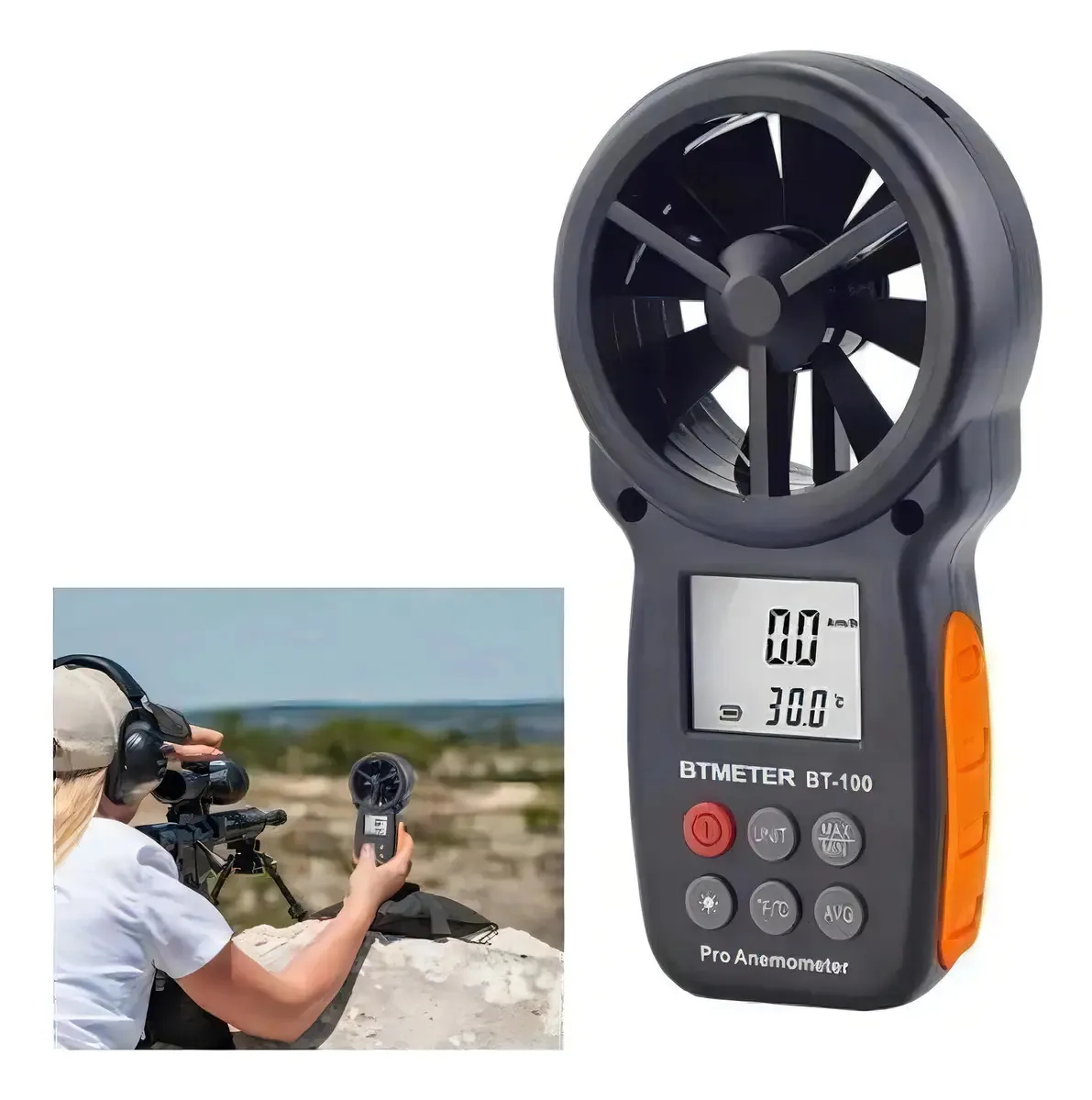 Anemometro Digital Aparelho Medidor De Vento Temperatura Ar