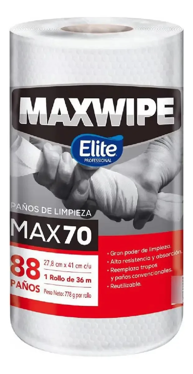 Pano De Limpeza Maxwipe Max70 Rolo 88 Panos 207481 - Elite