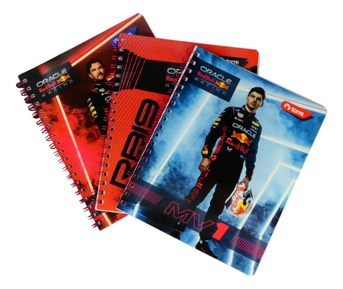 Pacote de 3 notebooks Red Bull Racing F1 Color Drivers Tower University