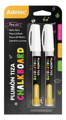 Casacos de plumas de giz líquido branco Adetec 2 unidades - 742