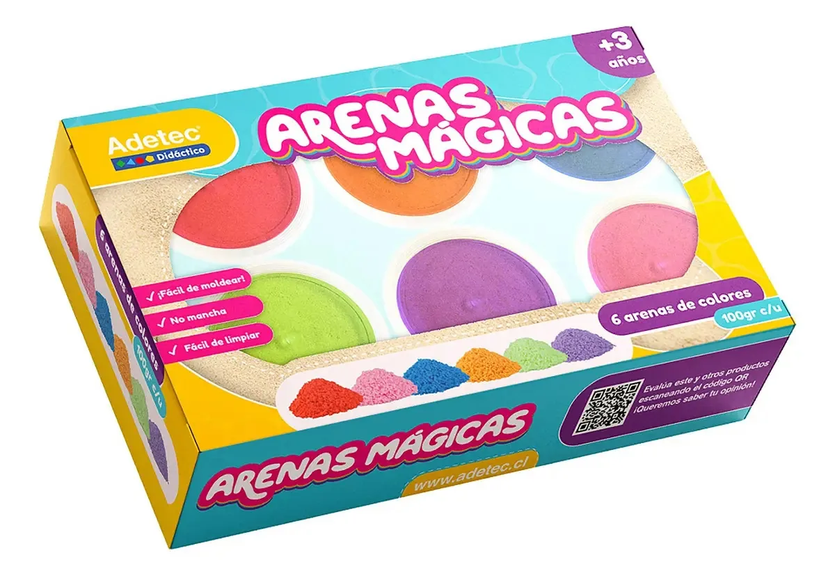 Magic Sand 6 cores variadas 100gr Adetec - Ofieduc Sorted Color