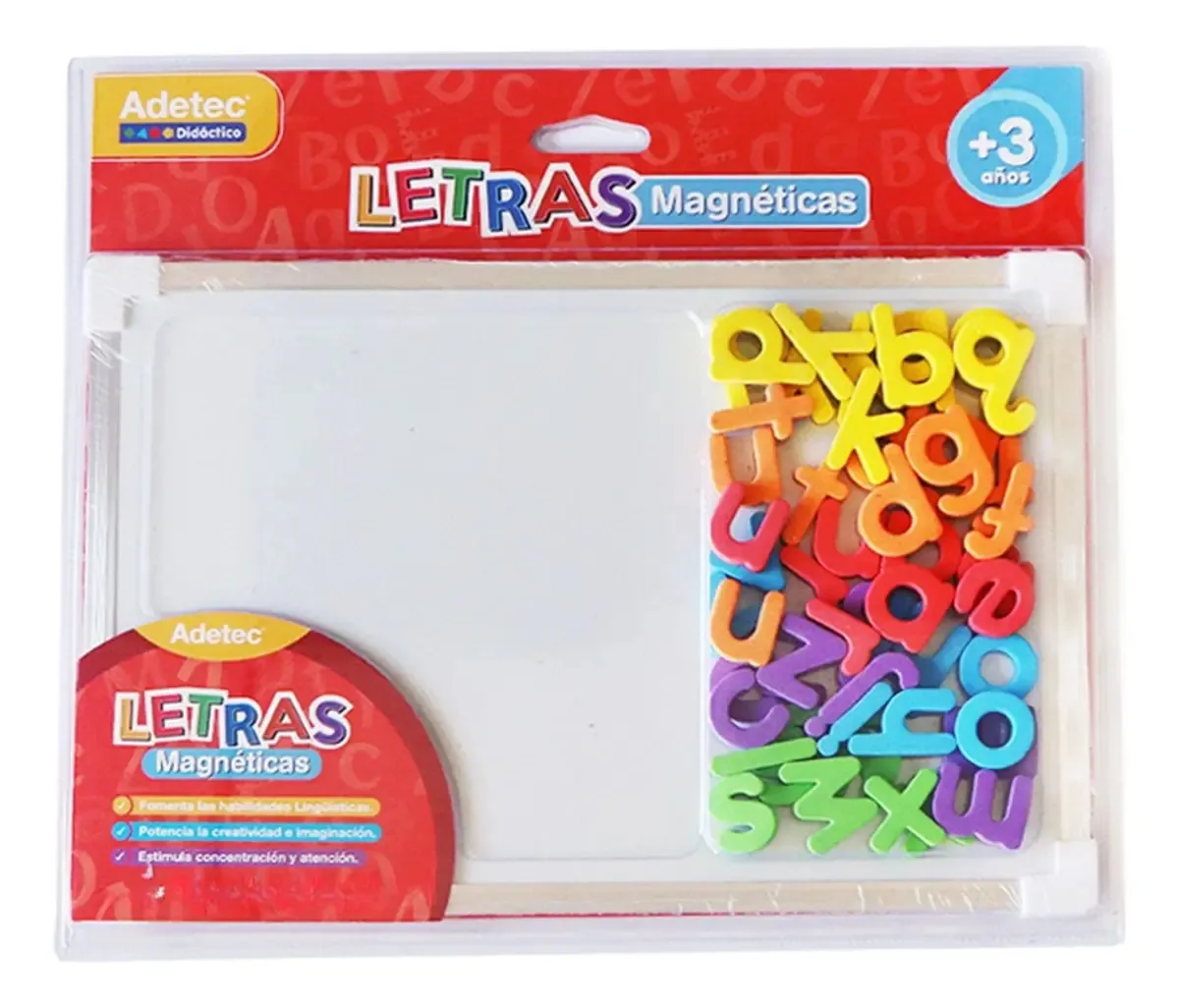 Quadro branco acrílico 28x31 com letras magnéticas Adetec White