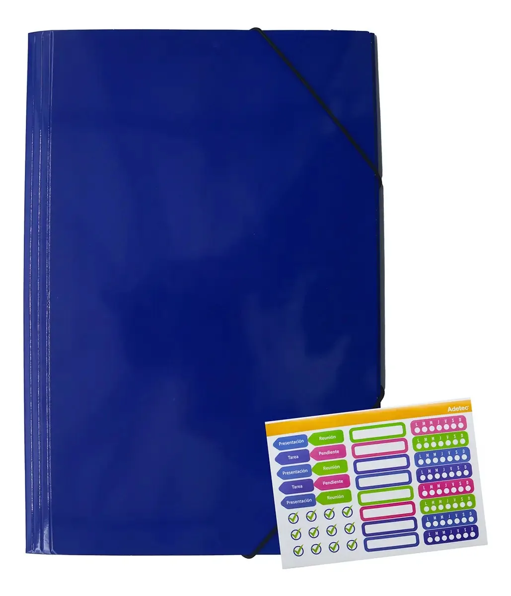 Pasta elástica azul Oficio Adetec