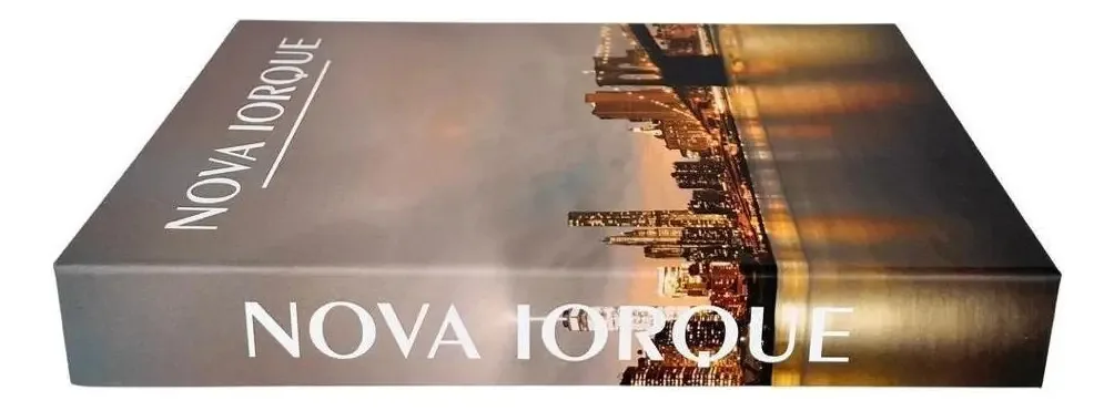 Decoração Sala Quarto Livro Caixa Fake Nova Iorque Marrom