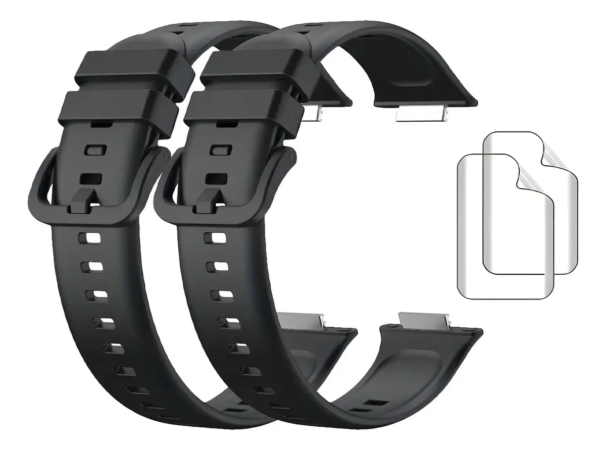 2 Pulseiras Silicone + 2 Películas Para Huawei Watch Fit 2