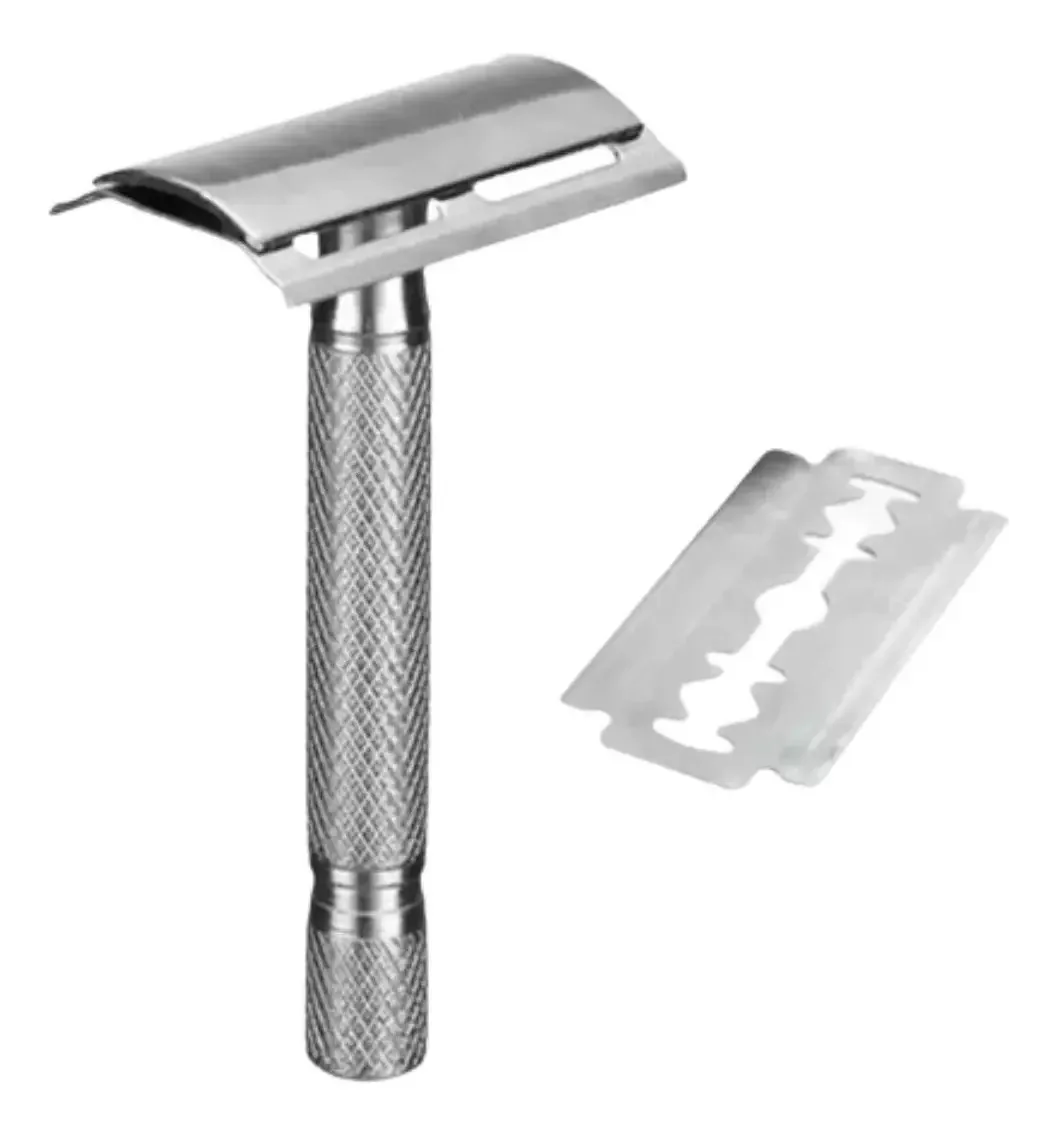 Aparelho Barbeador Retrô Antigo De Metal Lamina Manual