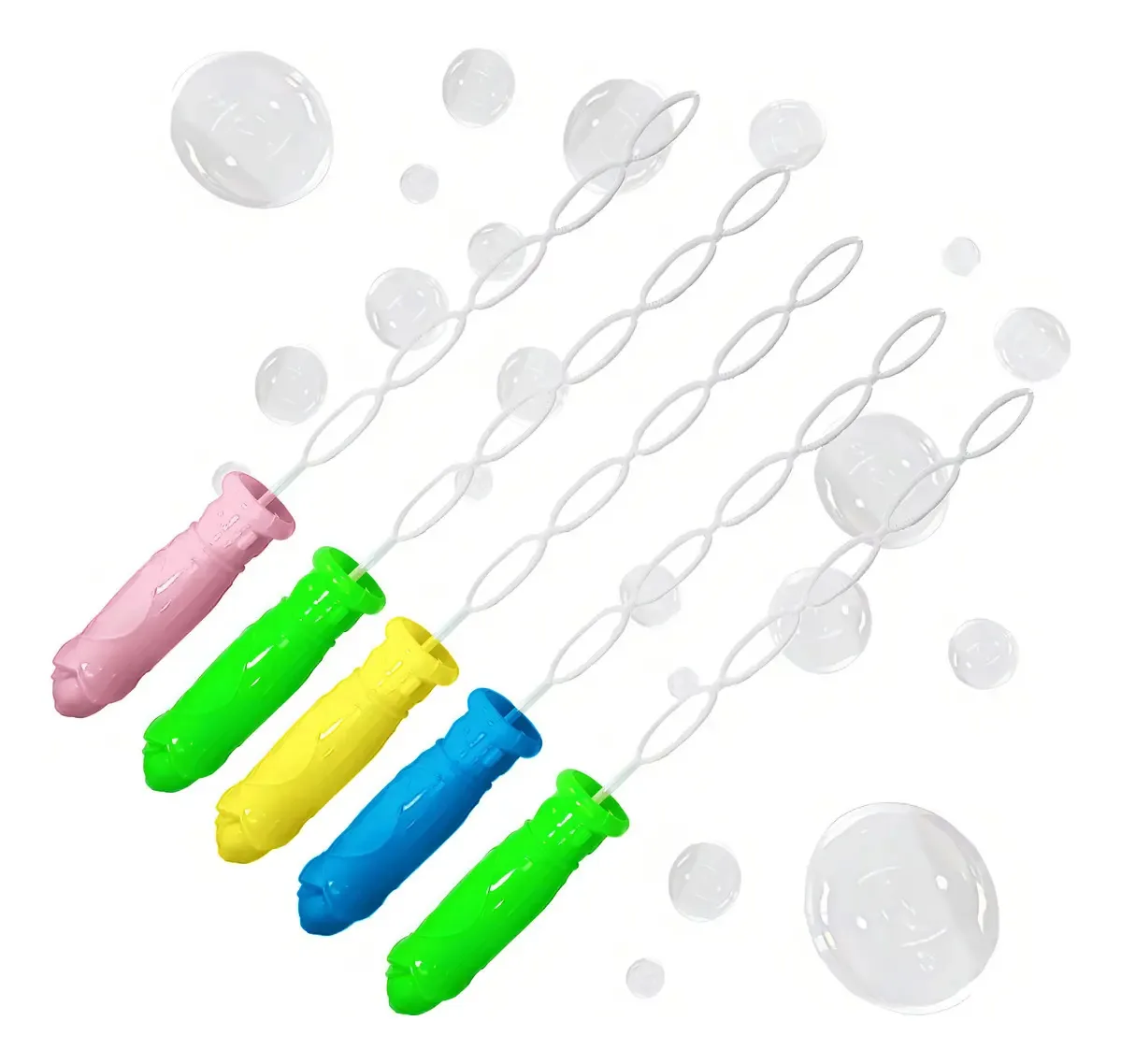 Kit 5 Bastão De Sabão Brinquedo Festa Lança Bolhas Colorido Cor Sortida