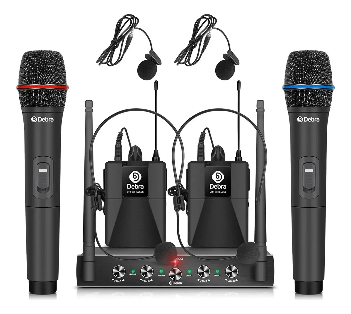 Sistema de microfone sem fio Debra Audio Pro UHF de 4