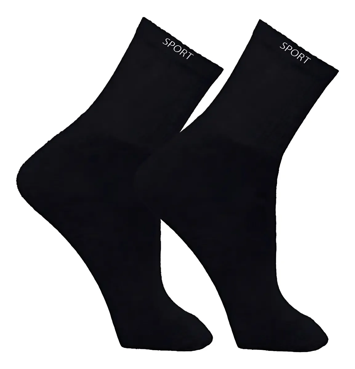 Kit 6 Meia Cano Alto P/ Prática De Esporte Futebol Handebol Cor Preto Tamanho 38-43
