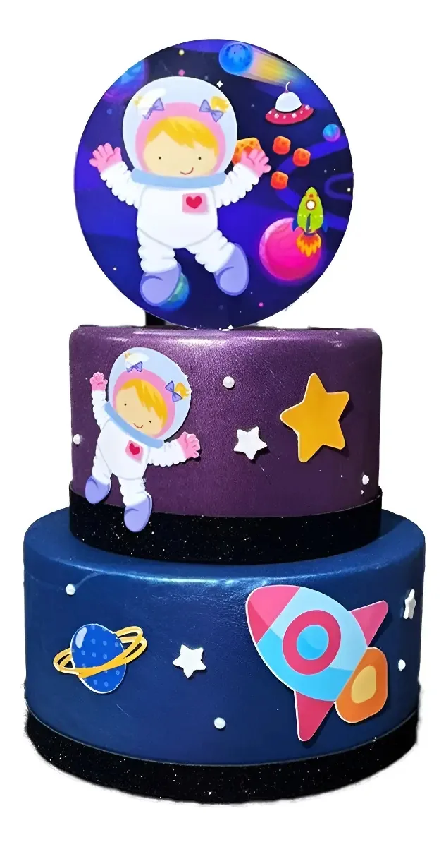 Bolo Fake / Falso Astronauta Menina Nasa - Estelar Galáxia
