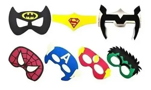 Kit 15 Máscaras Infantis Mimo Show Heróis Carnaval EVA Multicolor
