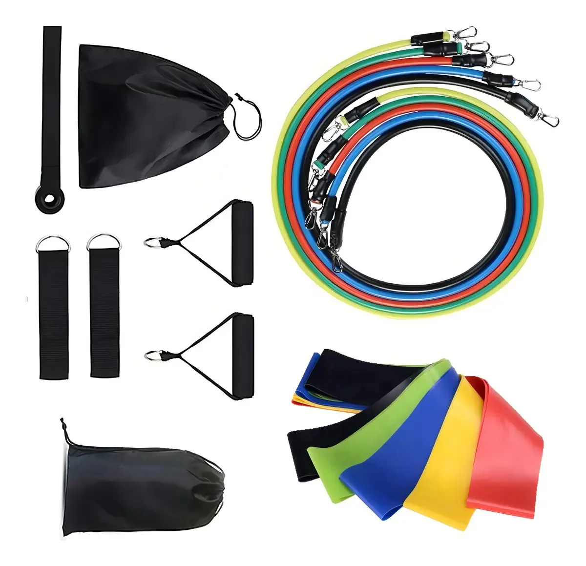Conjunto de faixas elásticas, faixas de resistência, exercícios, 16 unidades