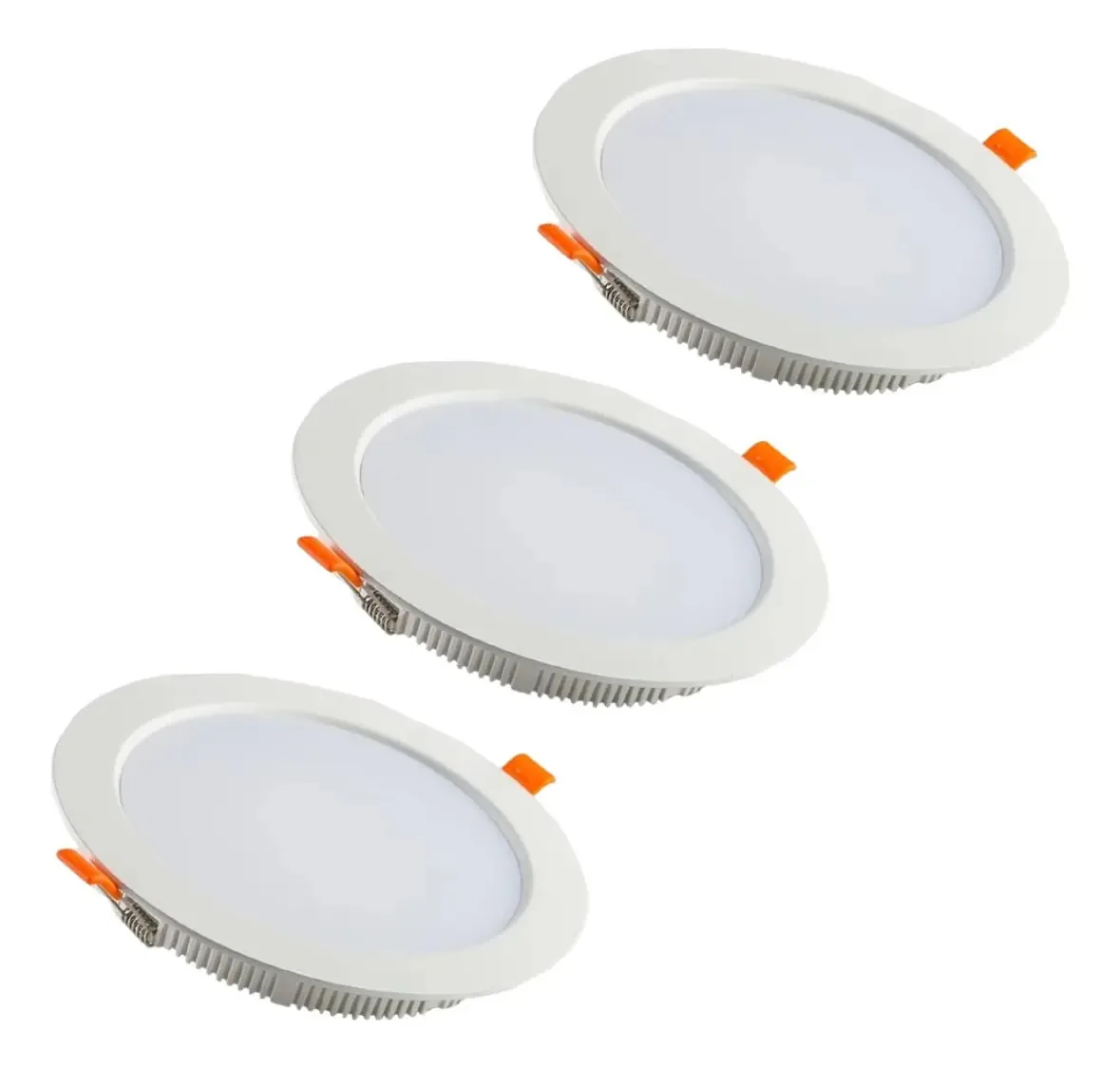 Pacote de 3 painéis LED redondos embutidos 18w Cold Structure 5500k