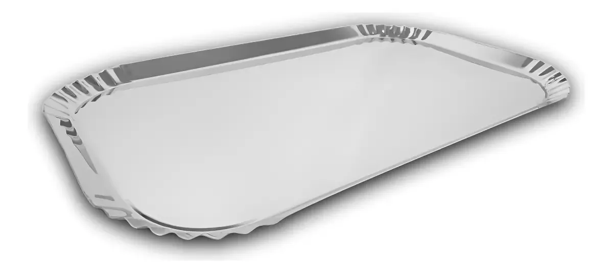 Bandeja Retangular Inox 39x24cm Destac Formas Cozinha Padaria