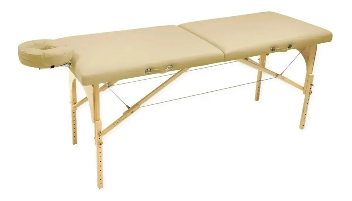 Maca Portátil Dobrável Legno Sirius 65cm Madeira Massagem Cor Bege