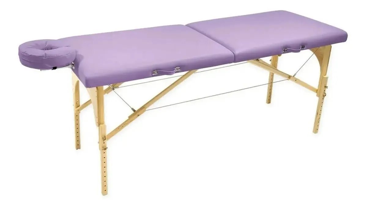 Maca Dobrável Portátil Legno Sirius 65cm Lilás Madeira Massagem